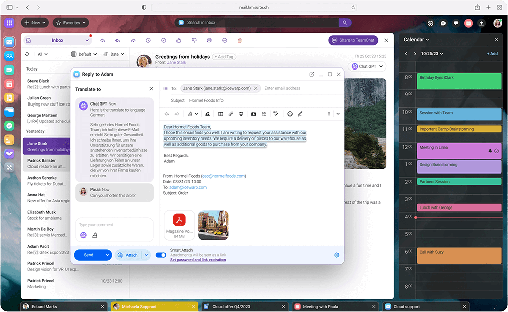 Screenshot: OfficeMail